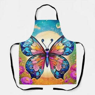 Delantal Diseño artístico de mariposa floral