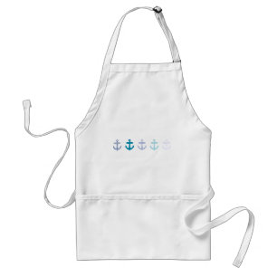 Delantal Diseño azul náutico de las anclas