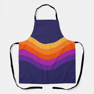 Delantal Diseño colorido y sencillo de ondas retro