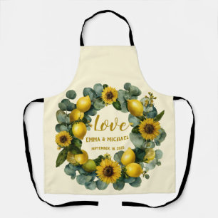 Delantal Diseño de amor de limón de girasol