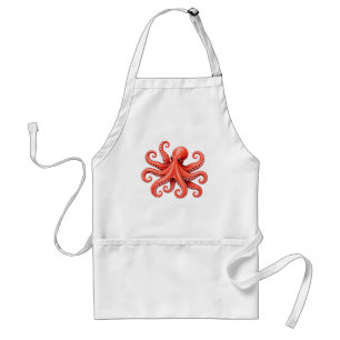 Delantal Diseño de animal marino de pulpo del océano