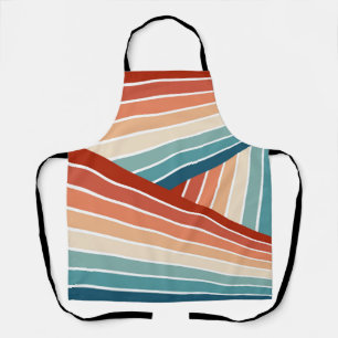 Delantal Diseño de arco iris diagonal de color retro