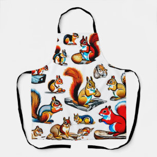 Delantal Diseño de ardillas y chipmunks canadienses