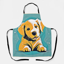 Delantal Diseño de arte de cachorros