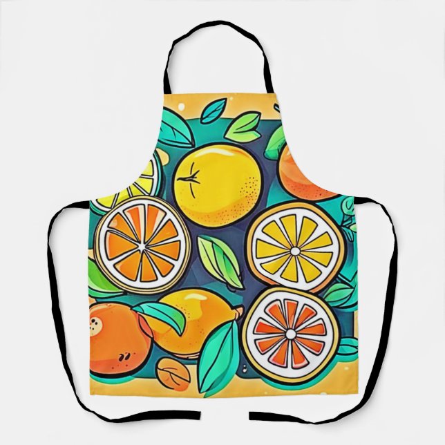 Delantal Diseño de Arte de Frutas Cítricas (Anverso)