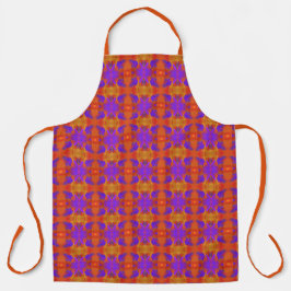 Delantal Diseño de arte gráfico abstracto naranja púrpura y