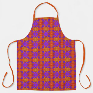 Delantal Diseño de arte gráfico abstracto naranja púrpura y