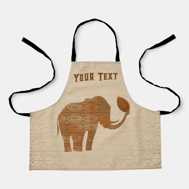 Delantal Diseño de arte tribal para elefantes (Anverso)