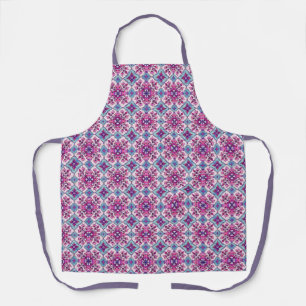 Delantal Diseño de baldosas rosas y azules