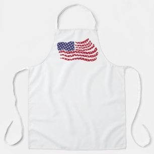 Delantal Diseño de bandera roja blanca y azul