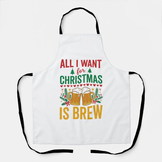 Delantal Diseño de Bebida Navideña Christmas Brew (Anverso)