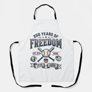 Delantal Diseño de béisbol patriótico 250 años de libertad_