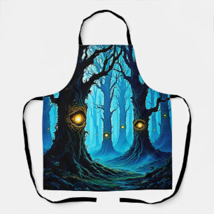 Delantal Diseño de bosque de ojos de fantasía oscura
