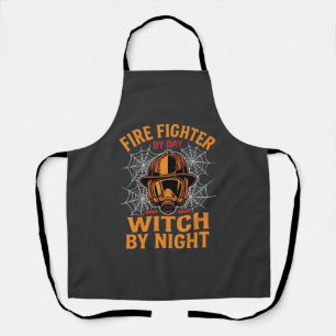 Delantal Diseño de bruja de Halloween para bomberos