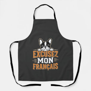 Delantal Diseño de Bulldog Francés Excusez Mon Franais