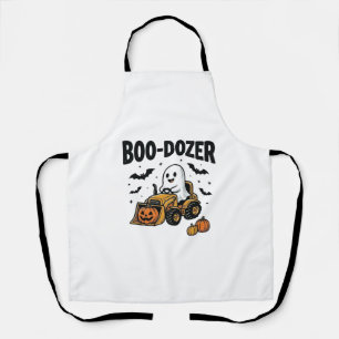 Delantal Diseño de Bulldozer Fantasma de Halloween Boo-Doze