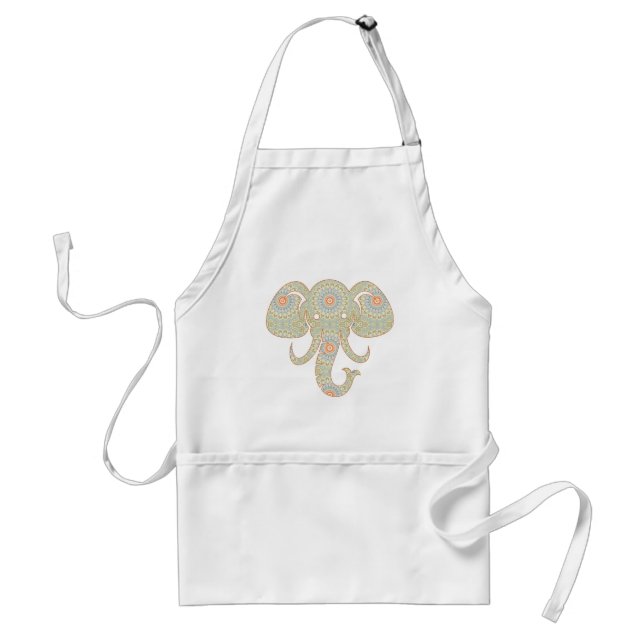 Delantal Diseño de Cabeza de Elefante Mandala (Frente)
