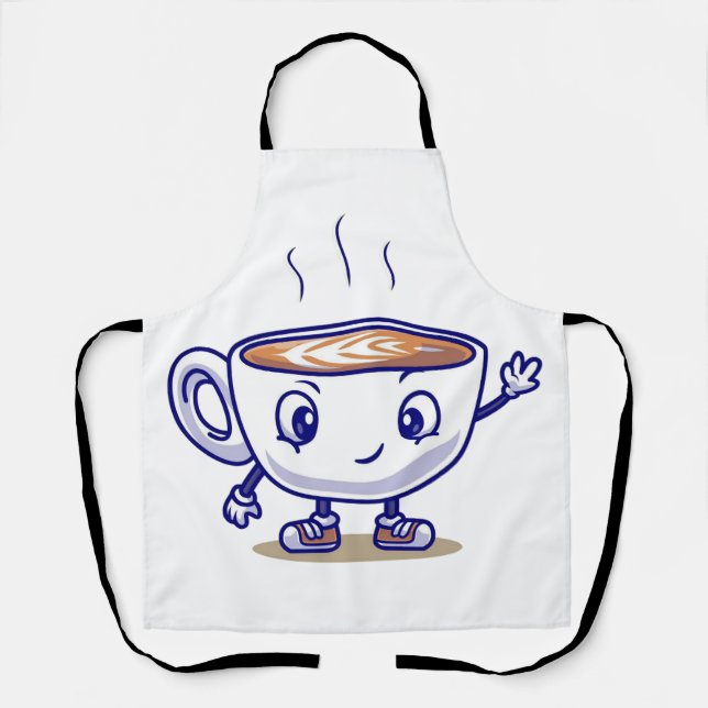 Delantal Diseño de café divertido y divertido (Anverso)