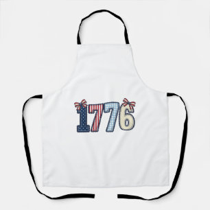 Delantal Diseño de camisa con cinta patriótica vintage 1776