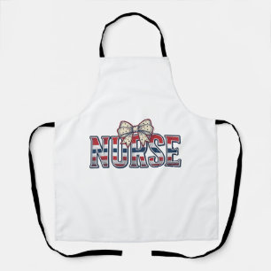 Delantal Diseño de camisa con lazo de enfermera patriótica 