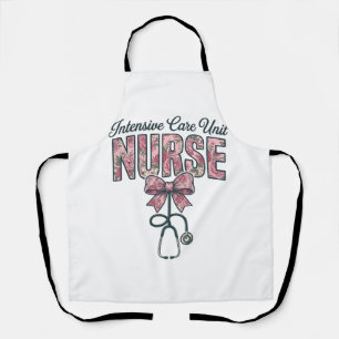 Delantal Diseño de camisa con lazo floral para enfermera de