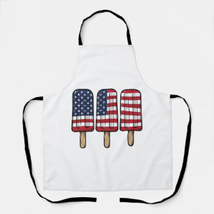 Delantal Diseño de camisa de bandera de paleta patriótica v