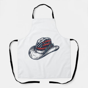 Delantal Diseño de camisa de flor de sombrero de vaquero pa