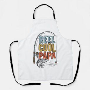 Delantal Diseño de camisa de pesca Reel Cool Papa_1