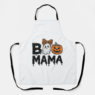 Delantal Diseño de camiseta Boo Mama Halloween Fantasma Cal