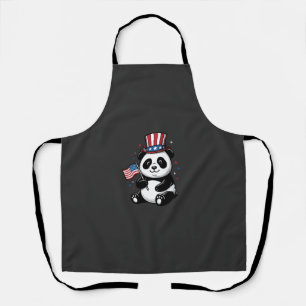 Delantal Diseño de camiseta con bandera de panda patriótico
