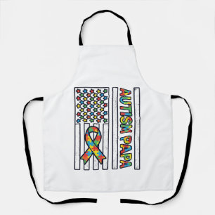 Delantal Diseño de camiseta con cinta de bandera de Autism
