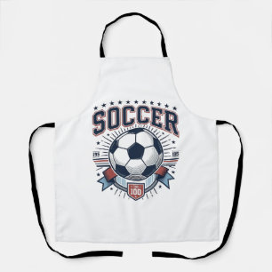 Delantal Diseño de camiseta con emblema de fútbol vintage_1
