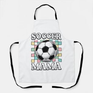 Delantal Diseño de camiseta con grabado de Mama de fútbol v