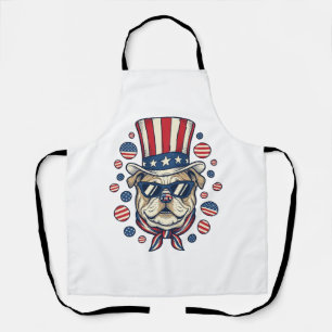 Delantal Diseño de camiseta con grabado vintage de bulldog