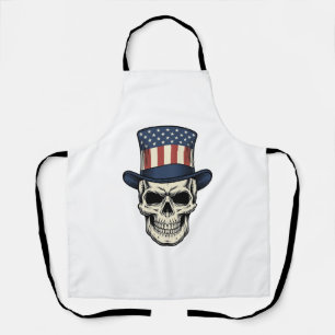 Delantal Diseño de camiseta con grabado vintage de calavera