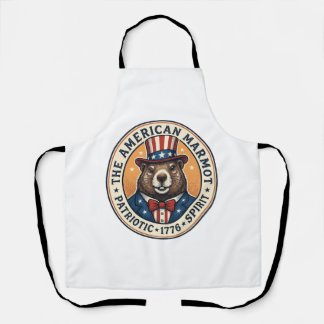 Delantal Diseño de camiseta con grabado vintage de marmota