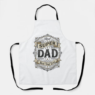 Delantal Diseño de camiseta con insignia de Super Papá Vint