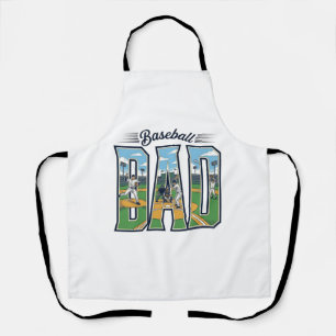 Delantal Diseño de camiseta con letra grabada de béisbol vi