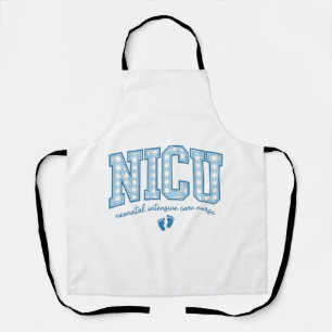 Delantal Diseño de camiseta con letras a cuadros y pies de 