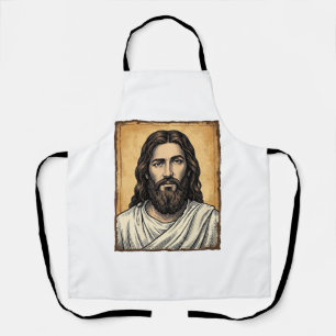 Delantal Diseño de camiseta con retrato religioso grabado v
