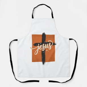 Delantal Diseño de camiseta cristiana de cruz de Jesús vint