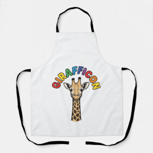 Delantal Diseño de camiseta de animal lindo icono de jirafa