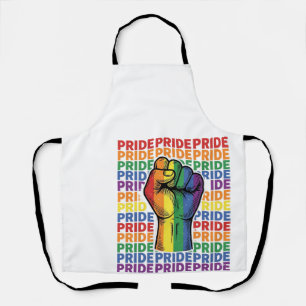 Delantal Diseño de camiseta de arcoíris de puño levantado V