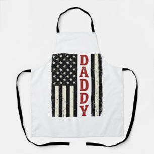 Delantal Diseño de camiseta de bandera americana Distressed