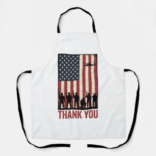 Delantal Diseño de camiseta de bandera americana militar ag
