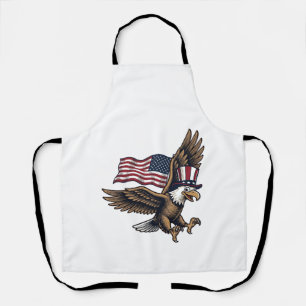 Delantal Diseño de camiseta de bandera de águila patriótica
