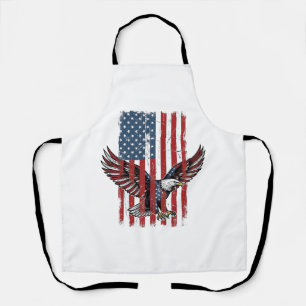 Delantal Diseño de camiseta de bandera de águila patriótica