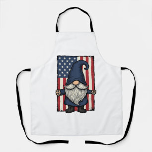 Delantal Diseño de camiseta de bandera vintage de gnomo pat
