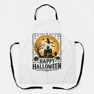 Delantal Diseño de camiseta de bruja de luna de Halloween f