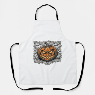 Delantal Diseño de camiseta de calabaza de Halloween con gr